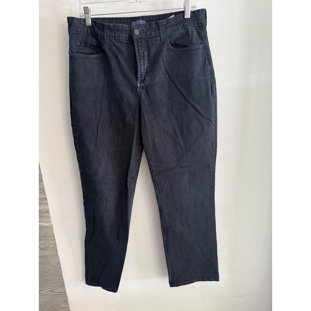NYDJ Not Your Daughters Jeans Black Straight Leg Rhinestone Pocket Mens Size 14